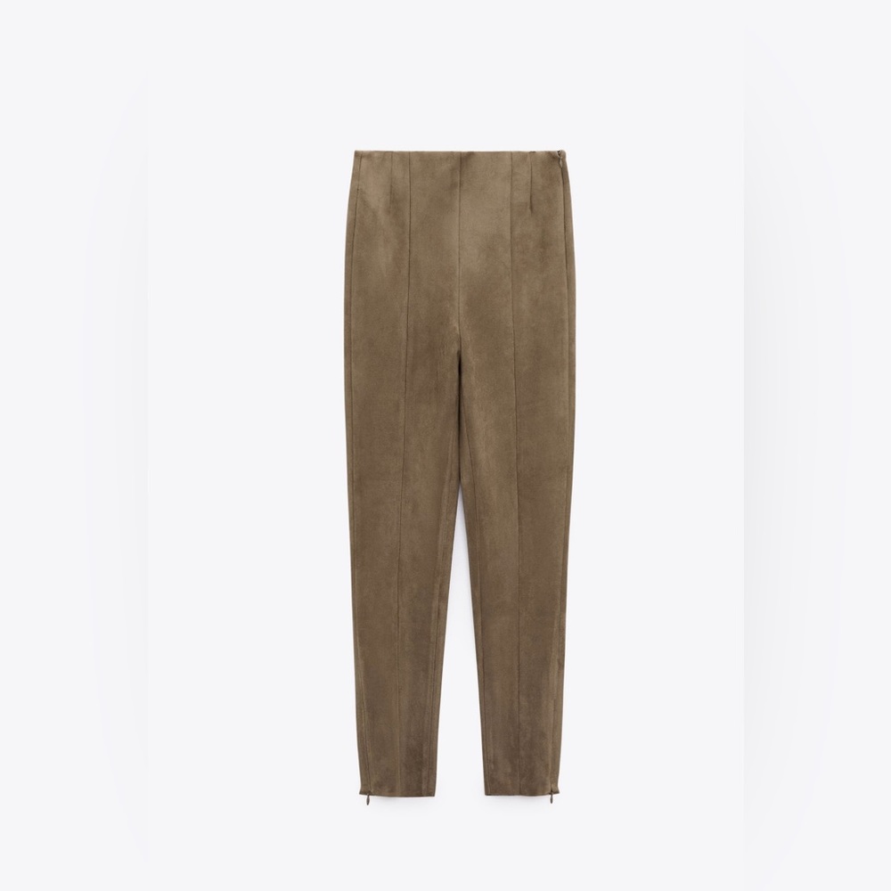 Suede brown pants from Zara